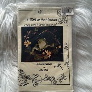 Vintage 90’s Botanical Frog Appliqué Stencil and directions
